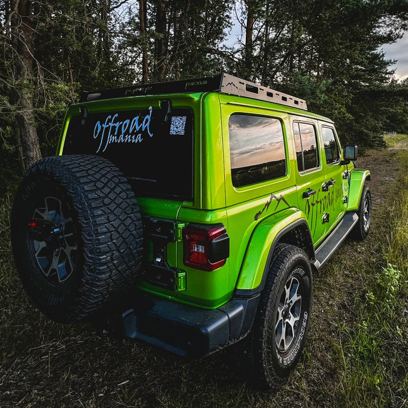 Galerie de Toit Aluminium – Jeep Wrangler JLU (2018–…) – Version Courte (Fixation Roll Cage)