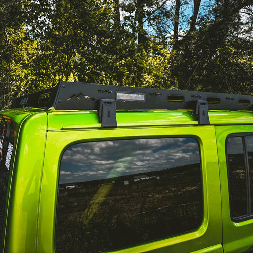 Galerie de Toit Aluminium – Jeep Wrangler JLU (2018–…) – Version Longue (Fixation Gouttières)