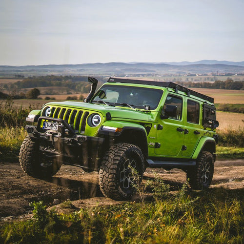 Galerie de Toit Aluminium – Jeep Wrangler JLU (2018–…) – Version Longue (Fixation Roll Cage)