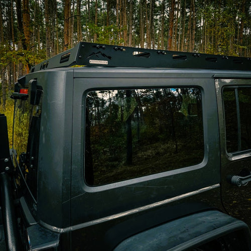 Galerie de Toit Aluminium – Jeep Wrangler JKU (2006–2018) – Version Courte (1230 × 1370 mm)