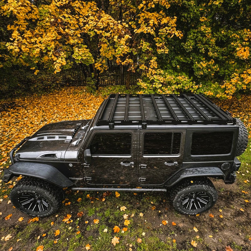 Galerie de Toit Aluminium – Jeep Wrangler JKU (2006–2018) – Version Longue (2150 × 1370 mm)